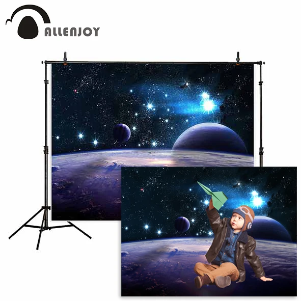 Allenjoy backgrounds photocall Cosmic landscape Planets nebulae space mysterious professional festival backdrop photographic