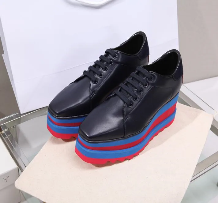 Nuove Donne di Modo Casual Scarpe In Pelle Confortevole Pattini Della Piattaforma Delle Donne Scarpe Da Tennis Delle Signore Bianco Nero scarpe Da