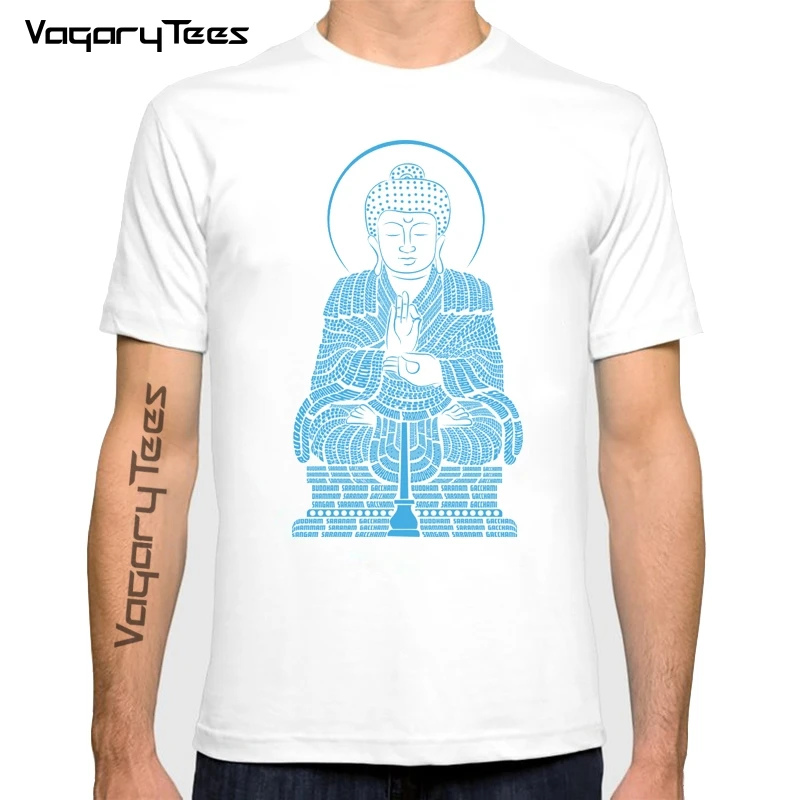 Camisa de manga curta de manga curta ser livre buddha tshirt men confortável budismo crença religiosa t camisa homme