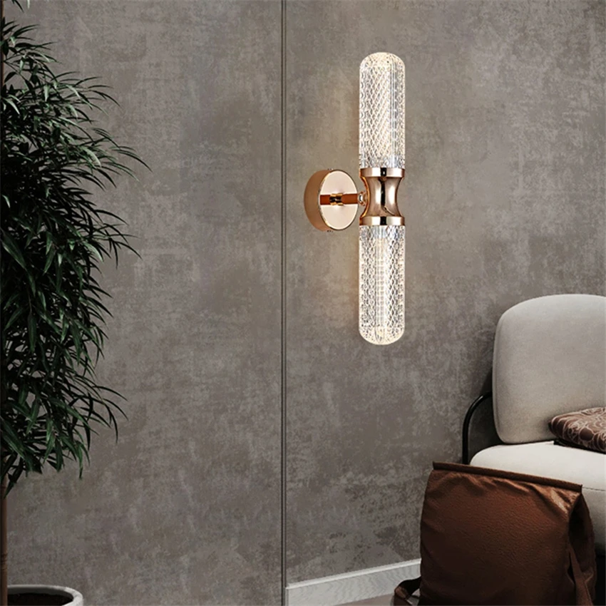 Nordic luxury gold double headed wall lamps designer aisle living room dining room bedroom bedside Art Deco sconces lights image 5