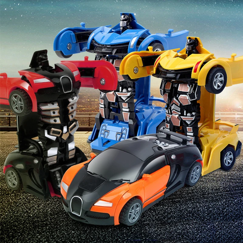 Transformation 2 In 1 Car Robot Toy for Children Mini Action Collision Deformation Inertial Car Model Vehicles Toy for Boys