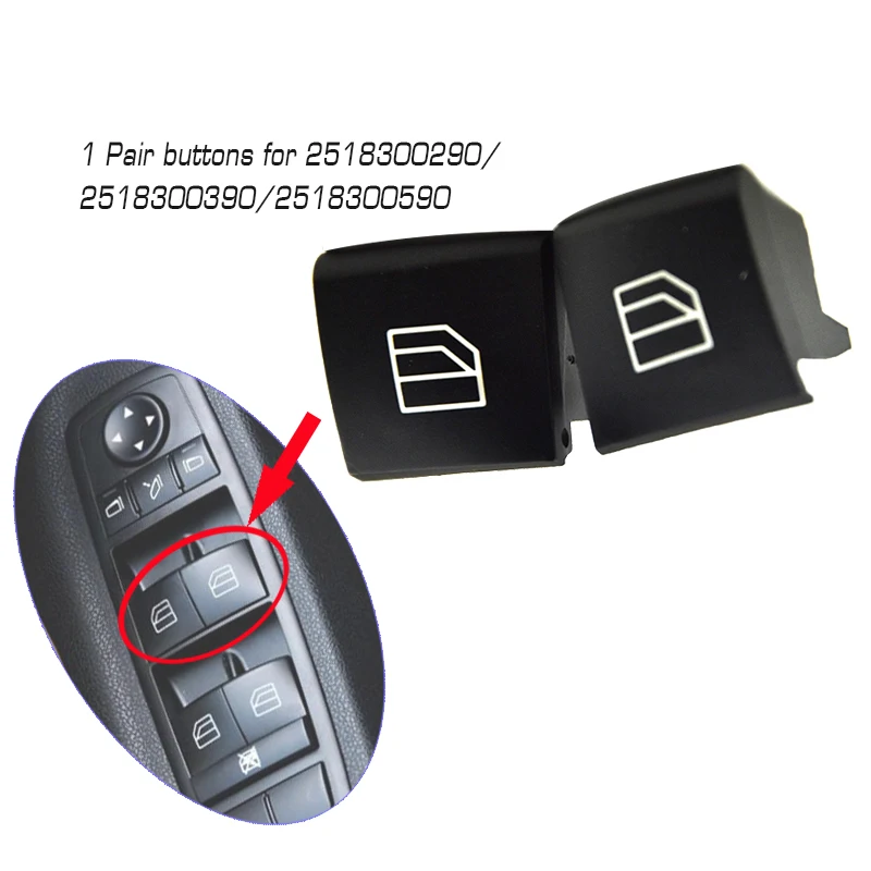 2PCS/Set Window Switch Button Cover Cap For Mercedes-Benz ML GL R Class W164 X164 W251 Fit 2518300290 A2518300590