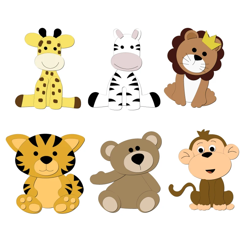 Lion and Giraffe Cutting Dies, Wooden Die, Scrapbooking, Multiple Sizes, Compatible with Most Die Cutting Machines, C3016, New