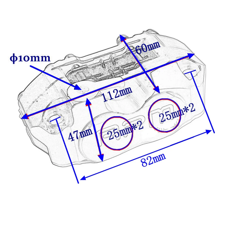 RPM Motorcycle Brake Caliper 4 Piston for Yamaha Aerox Nitro RSZ JOG BWS Zuma Dirt Bike GROM 200mm / 220mm Disc Brake Caliper