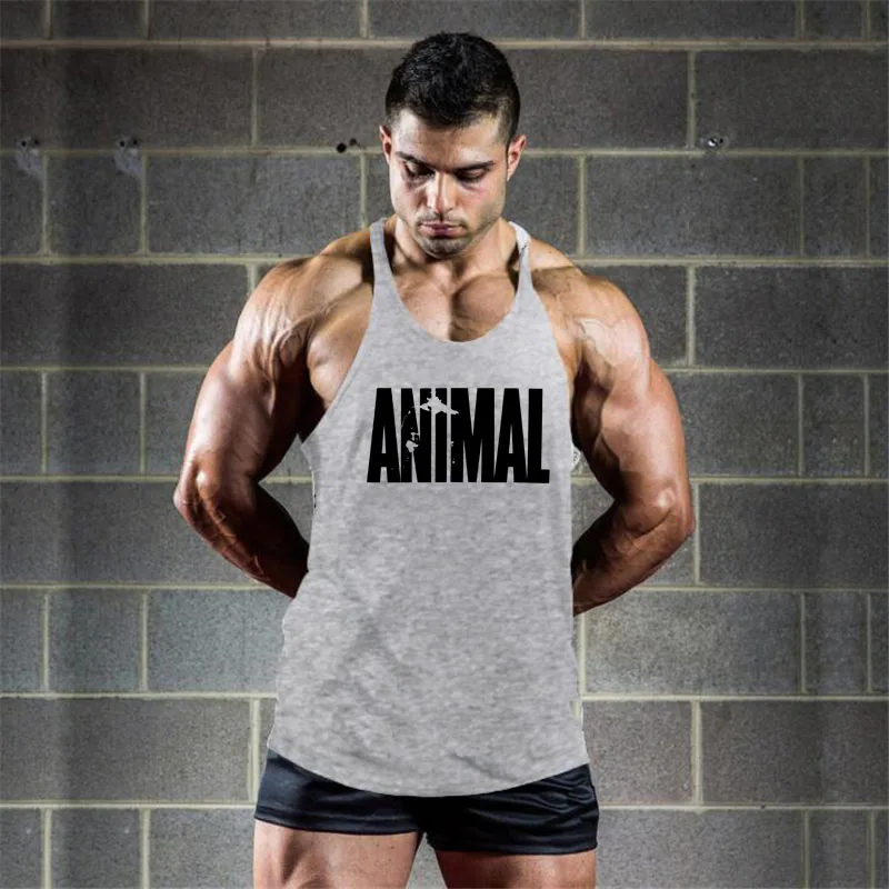 

Brand Gym Clothing Animal Muscle Singlet Canotte Bodybuilding Stringer Top Men Fitness Shirt Muscle Guys Sleeveless Vest Tanktop