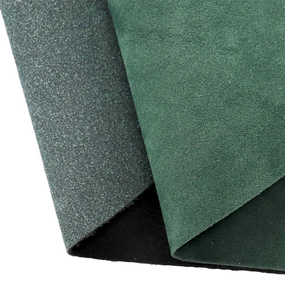 30x134cm Roll Dark Deep Lake Alpine Green Faux Litchi Lychee Leather Suede Synthetic Both Side Velvet Leather For Handbags HM023