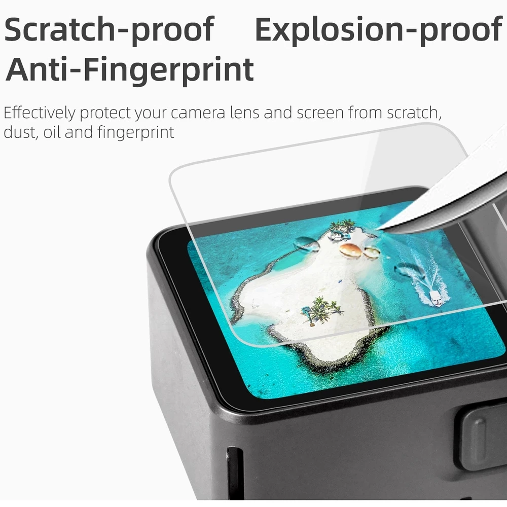 9H خفف شاشة فيلم ل DJI Osmo العمل 2 خدش الزجاج فيلم HD عدسة فيلم واقية ل DJI العمل 2 اكسسوارات