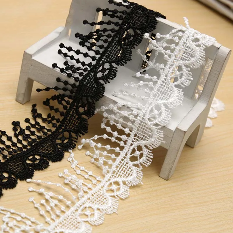 

30Yards Lace Ribbon White Tassel Fringe 5cm Width Fabric Polyester Garment Accessories Clothes Accessories Laces Trimmings