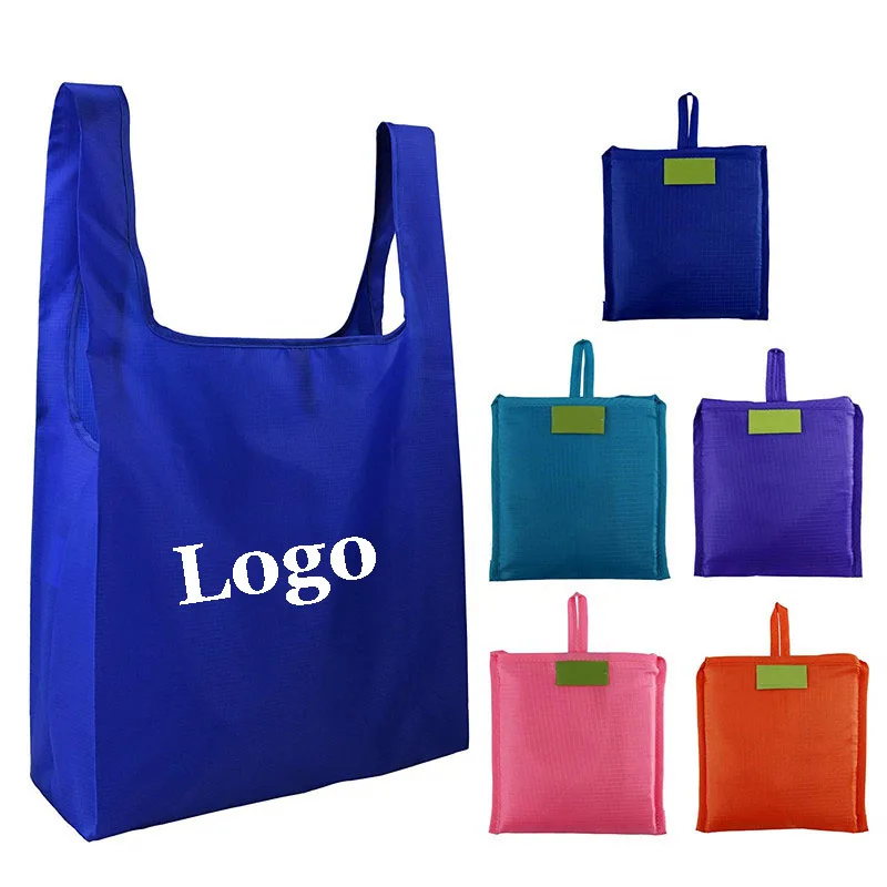 500Pcs Customized Logo Foldable Shopping Bags with Your Business Design Printed