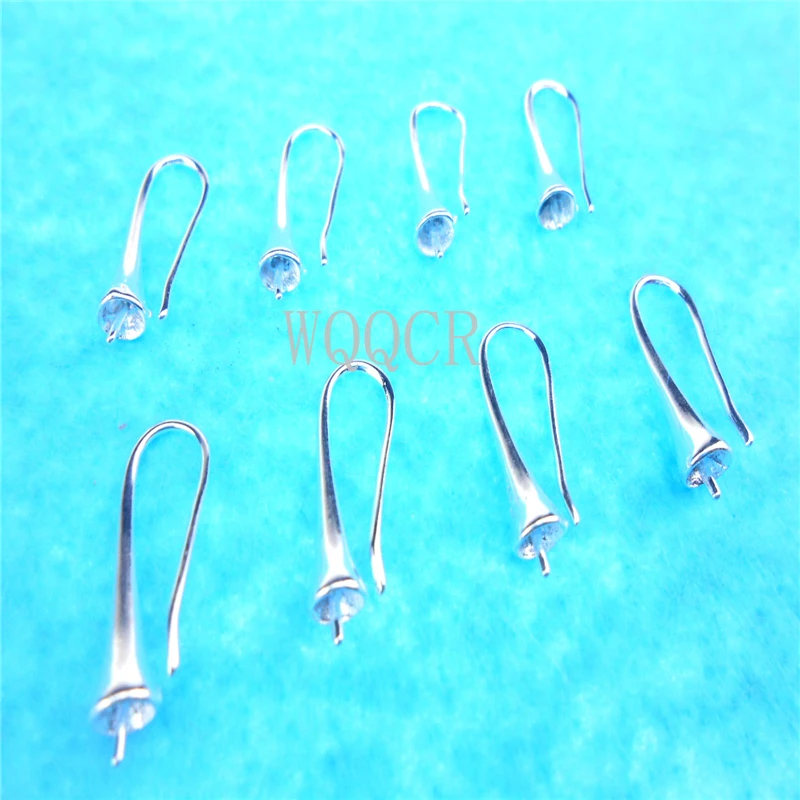 Wholesale 50Pcs Lot Making DIY Jewelry Findings 925 Silver colorHook Earring Pinch Smooth Earwires Crystal Women Gift