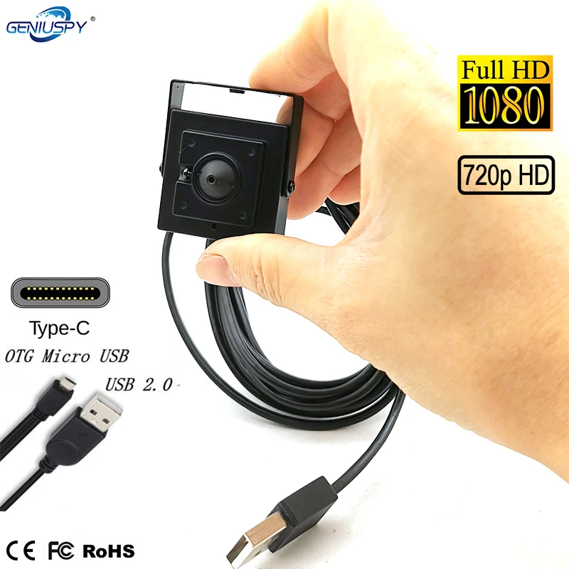 

Square 34*34mm CMOS OV2710 HD Micro USB Camera High Frame Rate 1080P 720P Type-C USB 2.0 Camera For Android ATM Machine Laptops