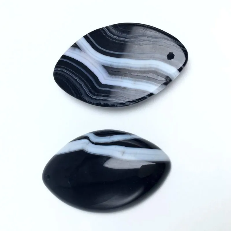 Pedra natural roxo verde azul preto listrado contas de ágata marcas cabochões pedra pingente 28x45mm para fazer jóias