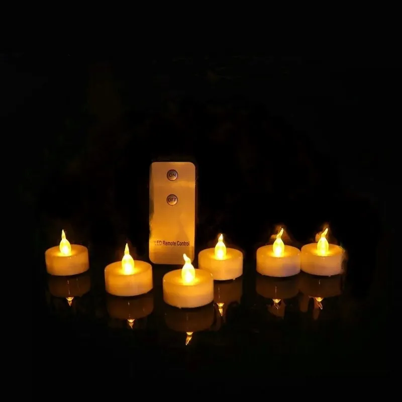 

200pcs Remote controlled battery operated LED candle w/controller flickering flameless votive tealight Wedding Bar Xmas party