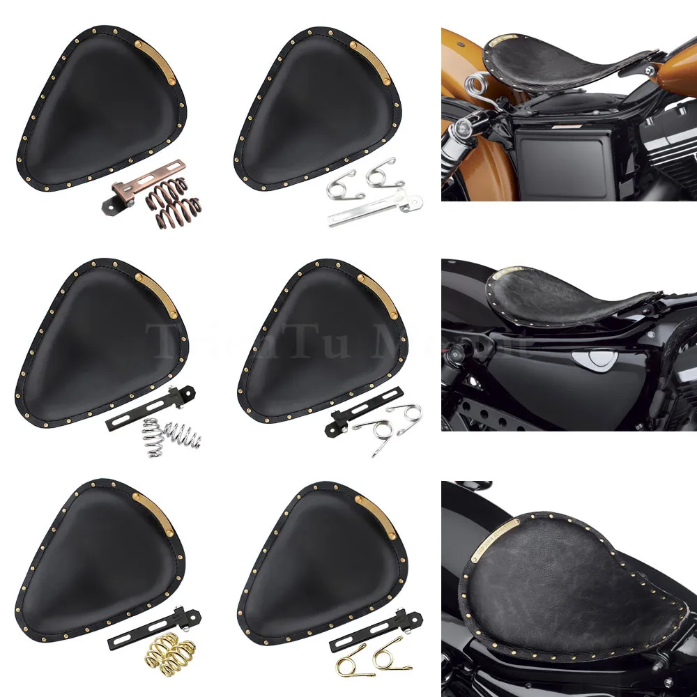 

Motorcycle Rider Saddle Seat Vintage Solo Seat Springs For Harley Sportster XL 883 1200 Dyna Softail Bobber Chopper Accessories