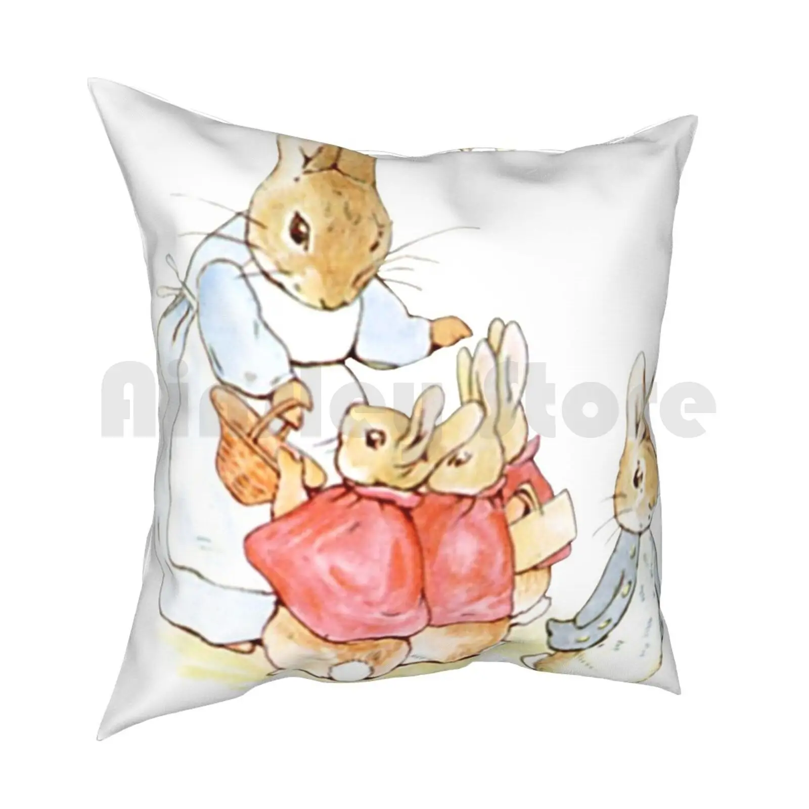 Pillow Case Printed Home Soft DIY Pillow cover Beatrix Potter Classic Words Vintage