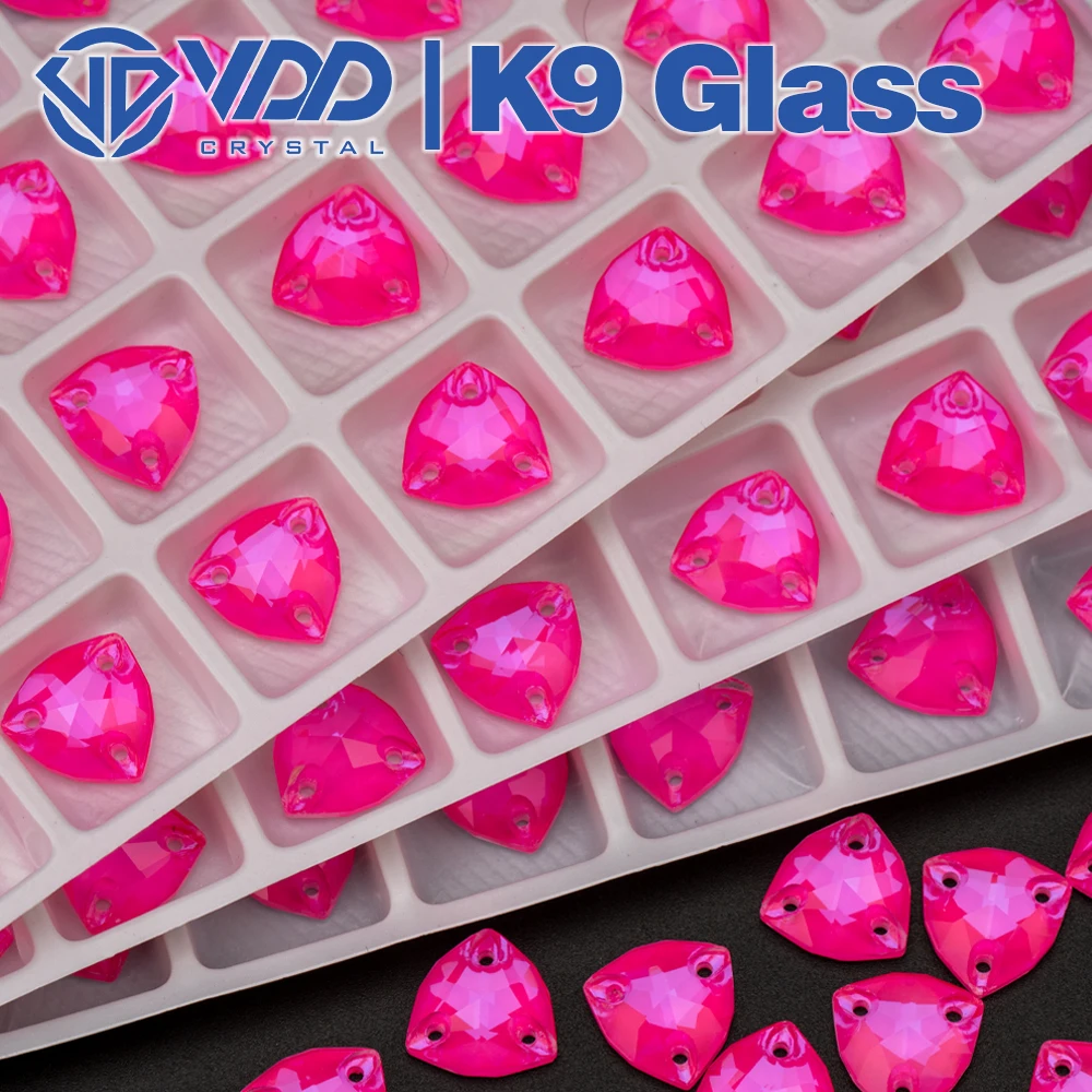 VDD 12x12mm Trilliant AAAAA K9 Neon Rose Glass cucire su strass cucire pietre di cristallo trasparente Flatback per accessori di abbigliamento