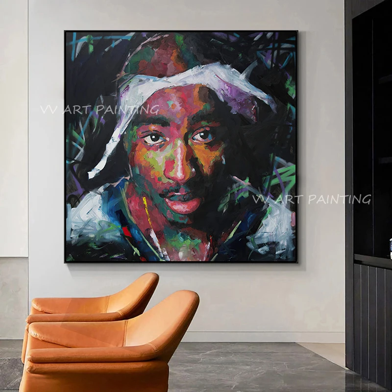 Big size palette KOBE BRYANT portrait face canvas painting for living room home decoration artwork as a Christmas gift