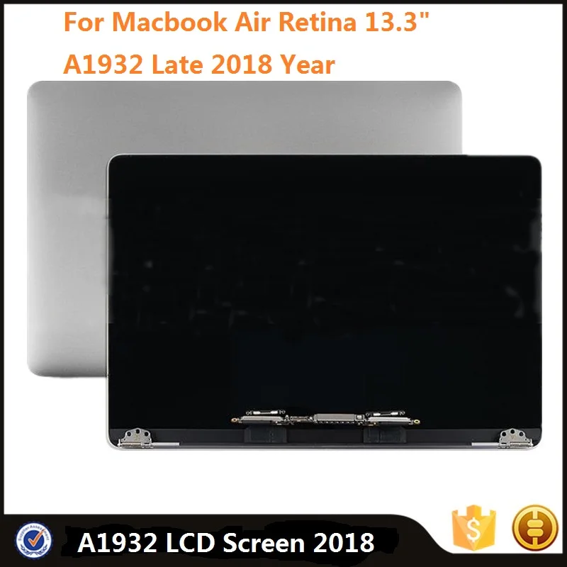 

Full LCD Display For Macbook Air Retina 13.3" A1932 2018 Year LCD LED Screen With Glass Panel Assembly EMC 3184 MRE82 Original