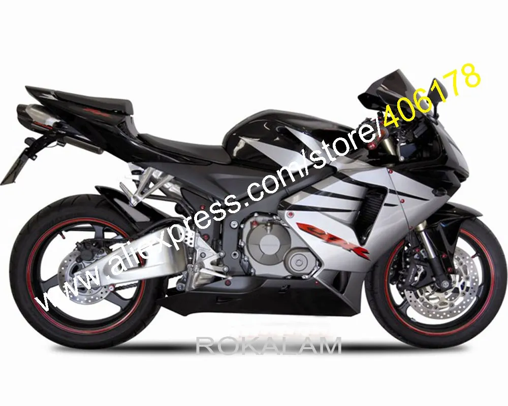 

Полный комплект обтекателя для Honda CBR600F5 2005 2006 CBR600RR F5 05 06, серый, черный обтекатель мотоцикла (литье под давлением)