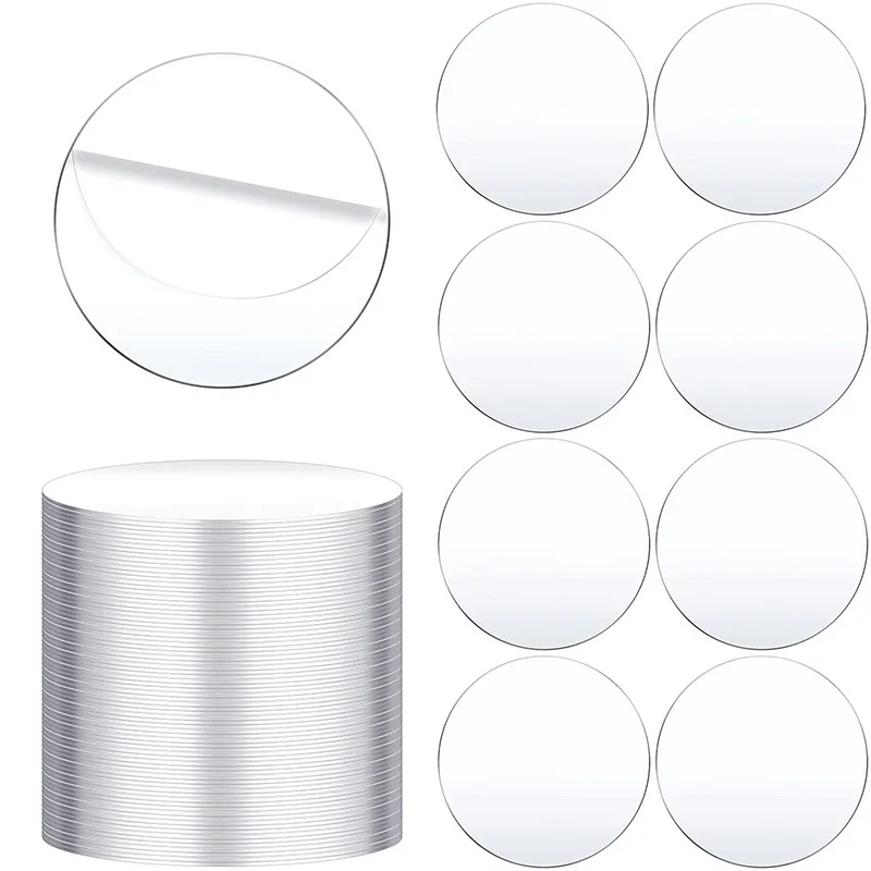 50/25 Pieces Clear Acrylic Circle Blank Sheet Round Acrylic Discs for Art Project Painting Kids DIY Craft 2/3\