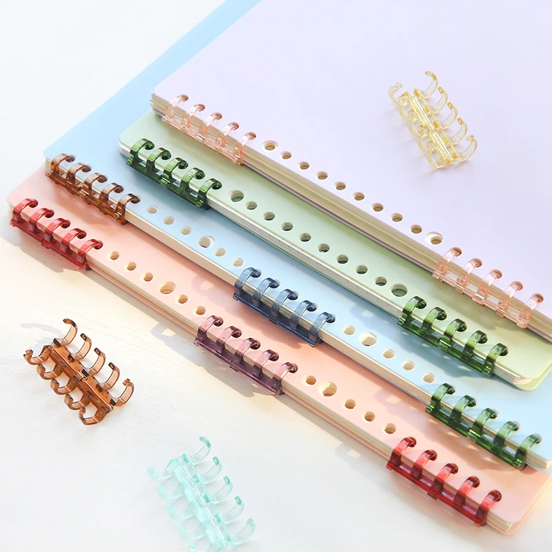 6 Sheet A5/B5/A4 Loose-Leaf Book Cover 20/26/30 Hole Spiral Binder Ring Notebook Office Accessories Combs Documents Protector