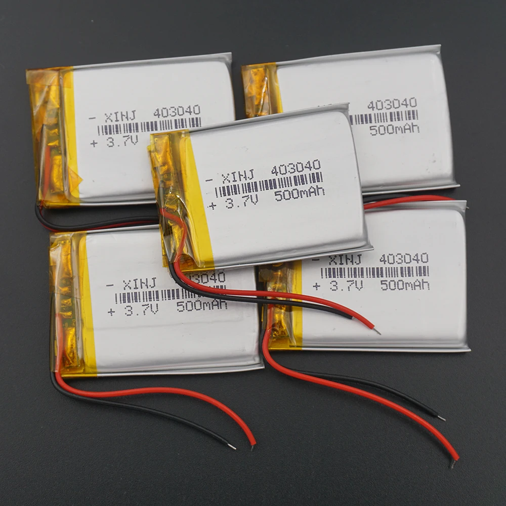 

5pcs 3.7V 500 mAh 403040 Polymer Li Lithium Lipo Battery Cell For GPS Mp4 Sat Nav Bluetooth Speaker Driving Recorder Headphones