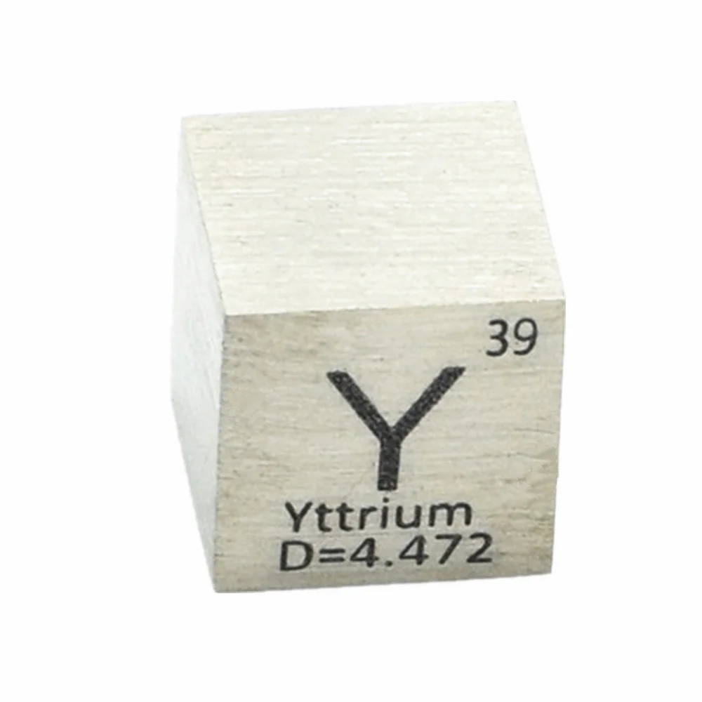 High Purity 99.9% Yttrium Y Metal Carved Element 10mm 1 inch Cube