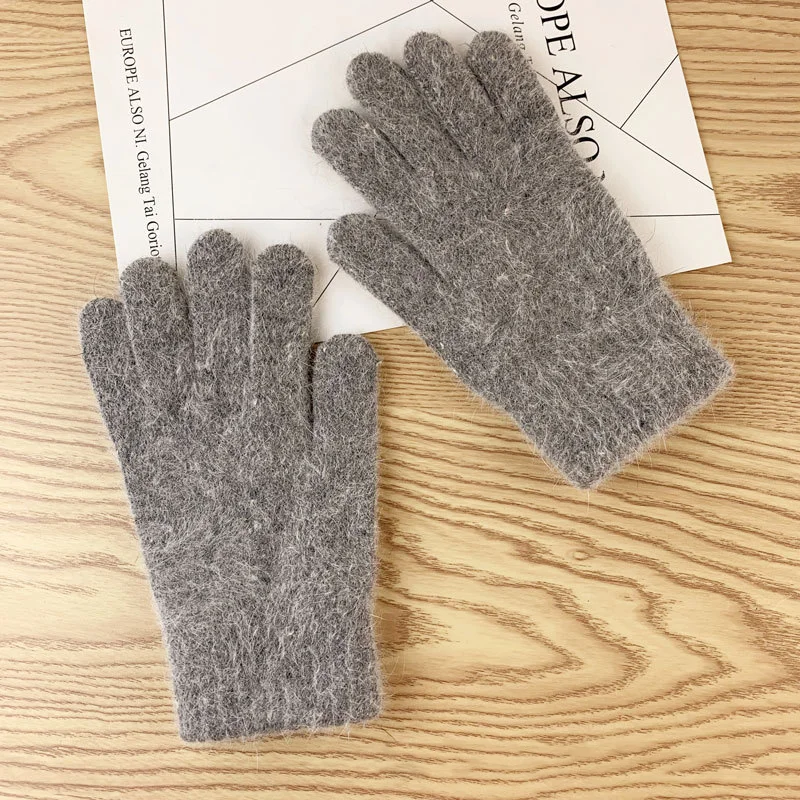 Guantes cálidos de felpa para mujer, manoplas bonitas para montar, Invierno