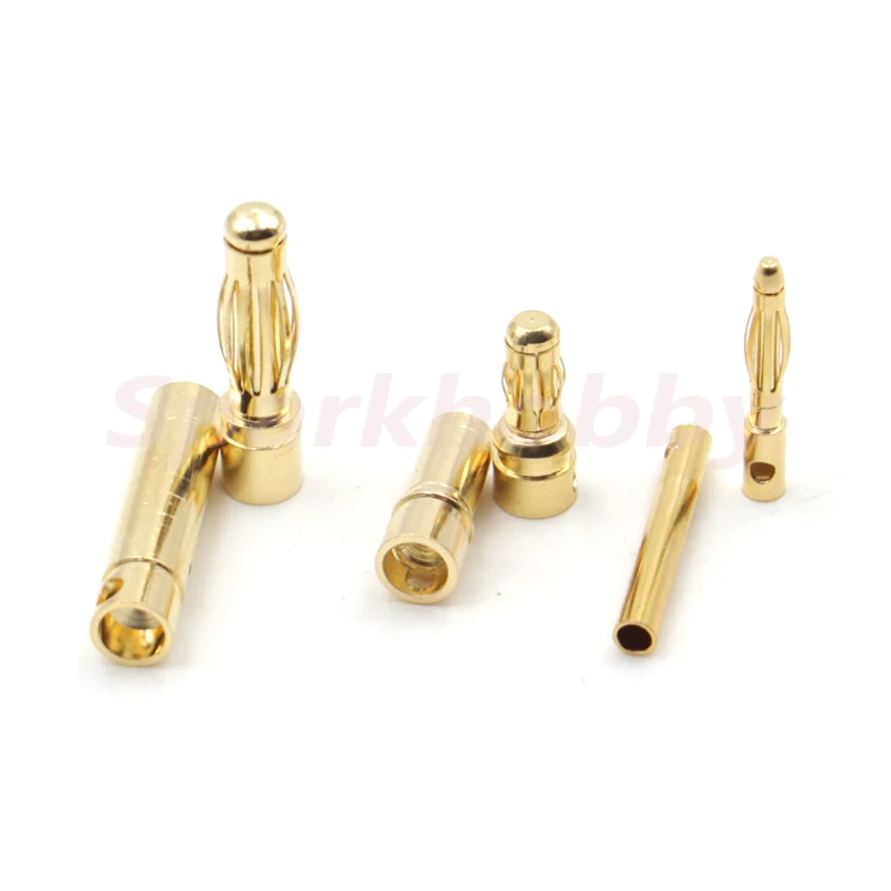 10PCS/5Pairs Amass Banana Plug 2.0mm 3.5mm 4.0mm Female Male Connectors Bullet Gold Plated Copper Head RC Drone Airplane Parts