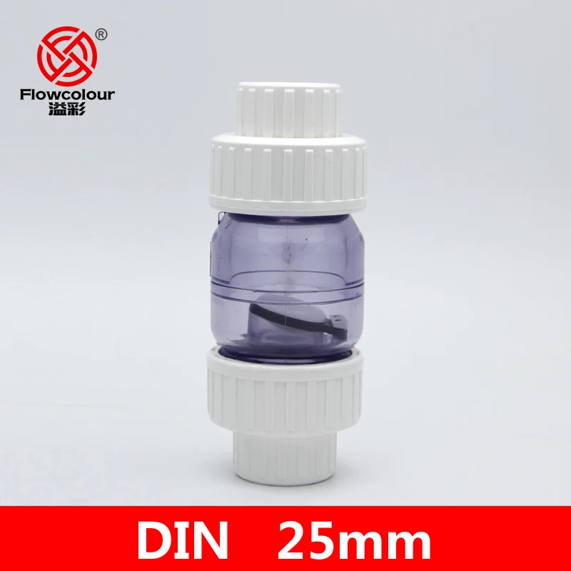 Flowcolour UPVC 25mm Swing Check Valve non-return flap Valve One Way Valve Fish Tank Connector Pipe Fittings Aquarium Adaptor