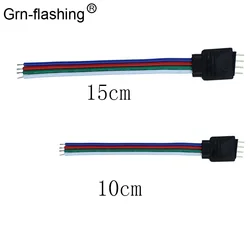 10cm 15cm 4pin Male RGB Connector Wire Cable For for 3528/5050 RGB led strip