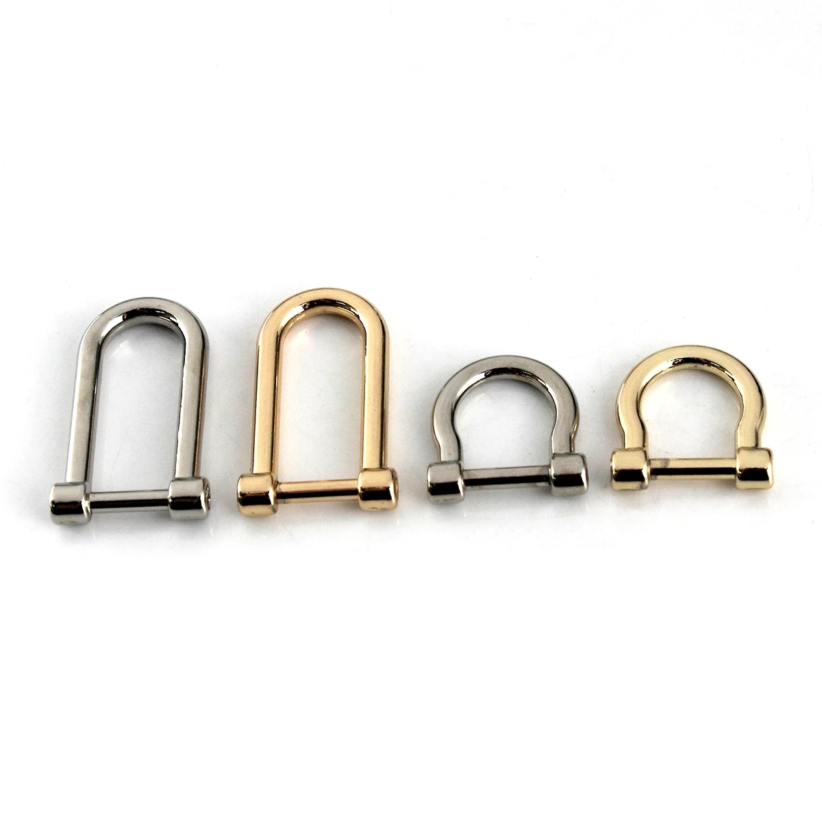 1pcs Alloy Staples Carabiner D Bow Shackle Leather Canvas Bag Belt Fob Key Ring Keychain Hook Screw Joint Connector Buckle