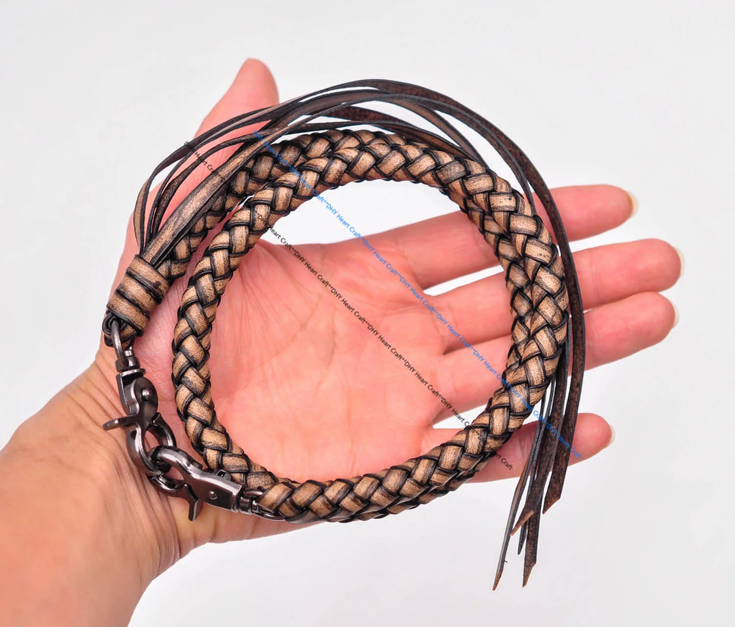 طويل مصنوع يدويًا من جلد البقر الأصلي جلد مضفر مضاد للفقد ، بنطلون جينز ، سلسلة محفظة ، بنطلون سائق شاحنة دراجة نارية ، سلسلة جودة ، 26 بوصة ، بنطلون بقطر 10 #6