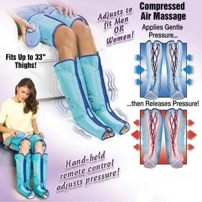 Lymphatic Drainage Apparatus Circulation Air Compression Leg Wraps Regular Massager Foot Ankles Calf Therapy