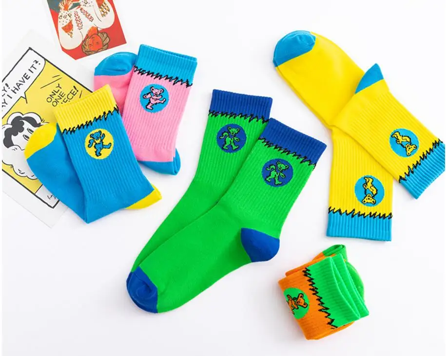 3 paare/schachtel Mode Männer und Frauen Mode Persönlichkeit bunte sb Dunkl Tanz Bär Match Gezeiten Jugend Socken Geschenk paket – Detail 9