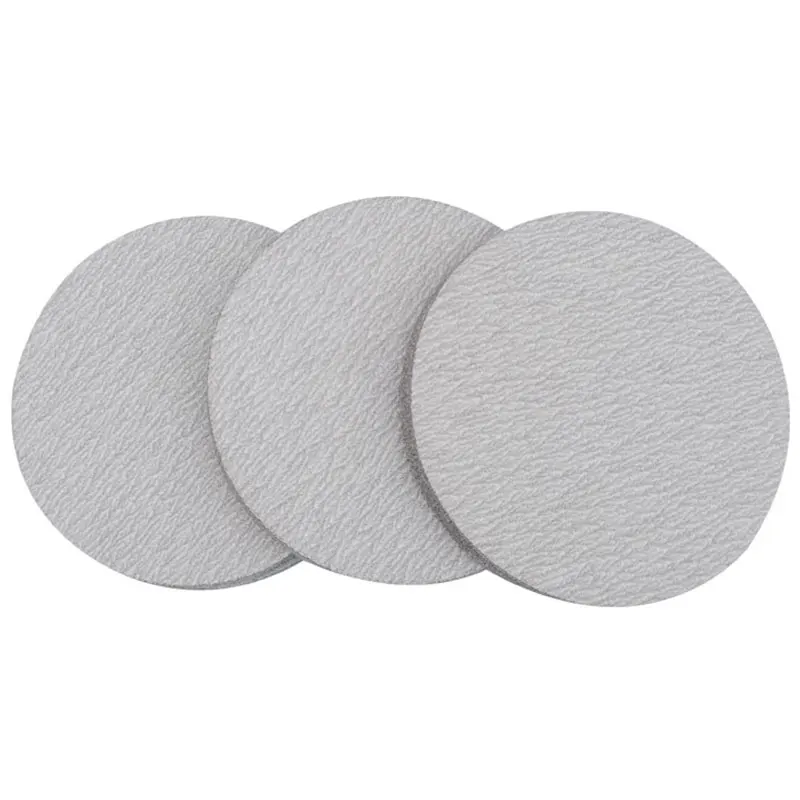 50pcs 5 Inch 125mm White Round Dry Scrub Sandpaper Disk Sand Sheets Grit 60-600 Hook Loop Sanding Disc for Polish