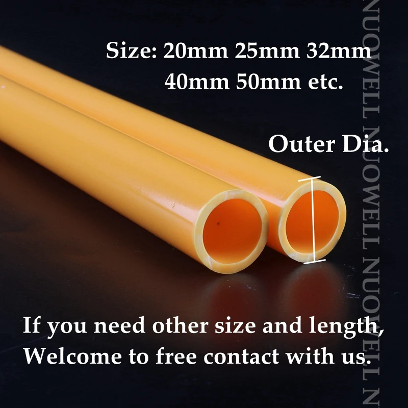 1pc O.D 20~32mm Orange Yellow PVC Pipe Aquarium Fish Tank Water Supply UPVC Tube Garden Irrigation Watering Fittings 50CM Length