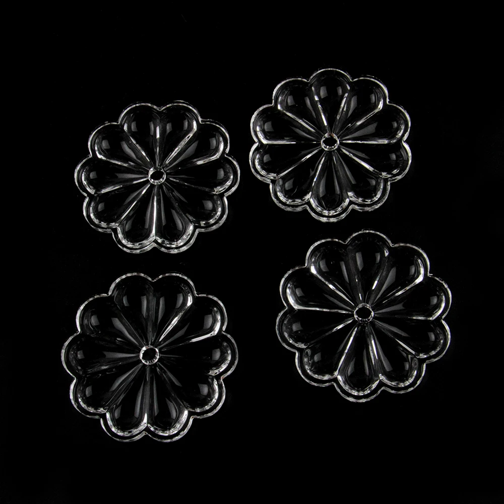 Clear Color Crystal Rosette Flower Beads Different Size One Hole Glass Pendant Feng Shui Suspension For Curtains