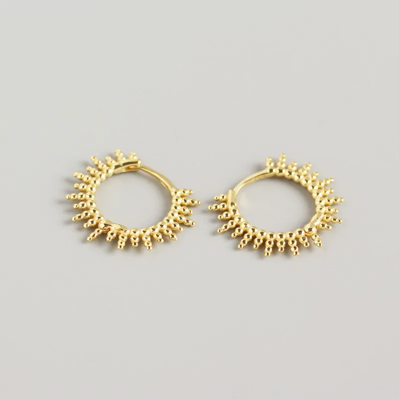 ying Vahine 100% 925 Sterling Silver Small Beads Geometric Round Hoop Earrings for Women image 4