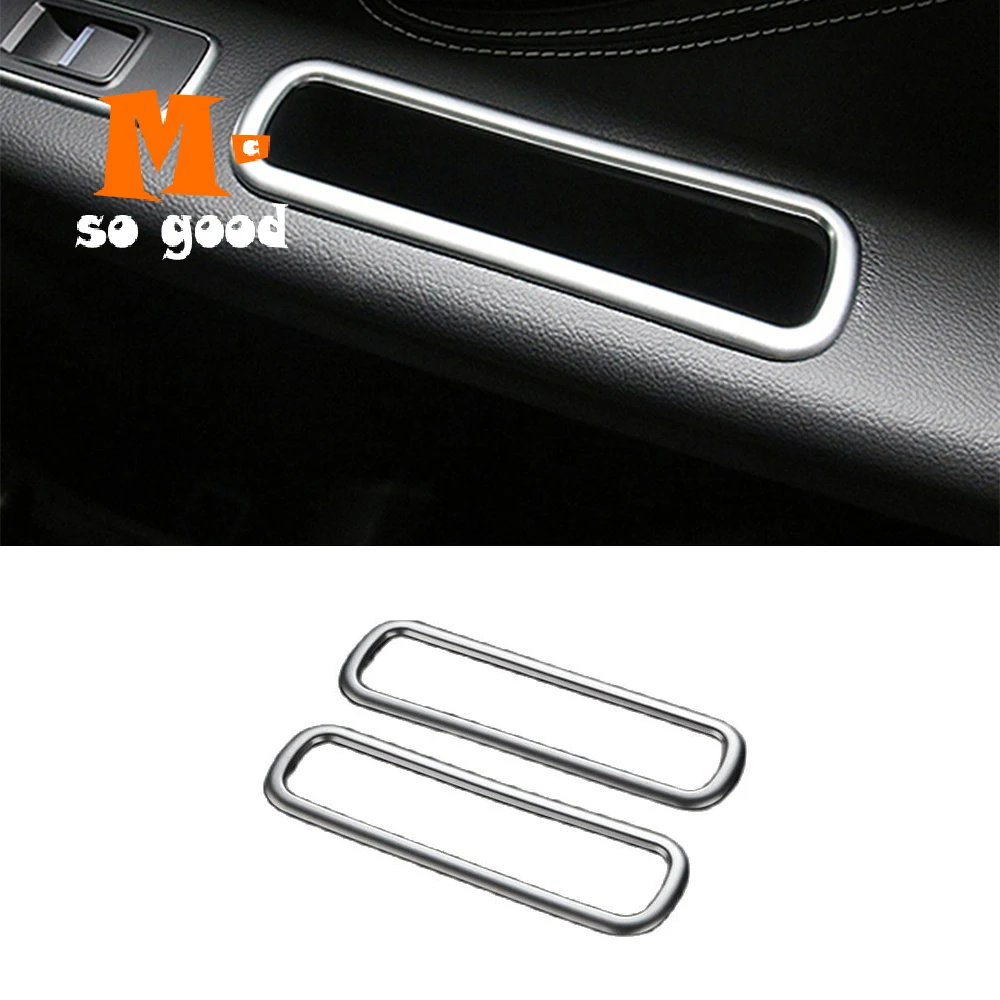 ABS Matte For Jaguar F-Pace f pace X761 2016 2017 Interior Rear Door Storage Box Cover Trim Car Styling accessories 2PCS