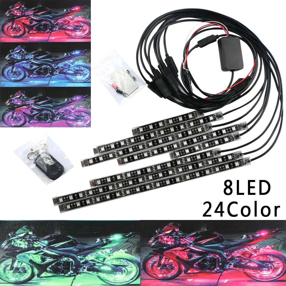 

RGB One For Eight Atmosphere Neon Light Lamp RGB 96 LED Wireless Indoor Floor Interior Decorative Car Auto Lighter