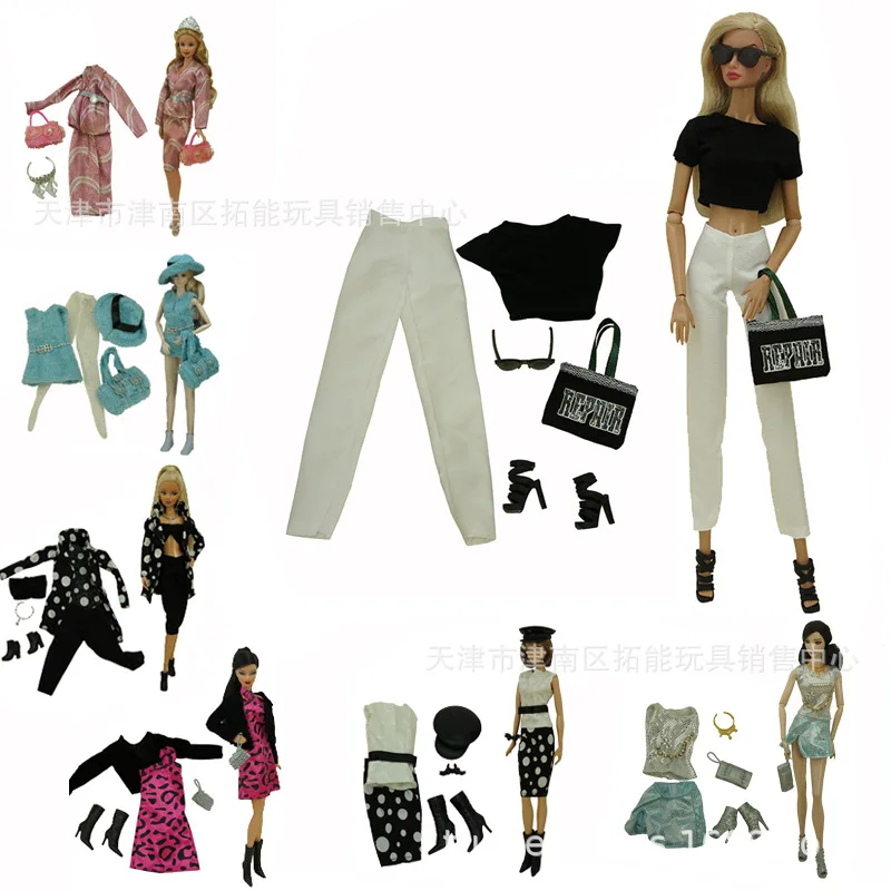 1/6 Doll Clothes Set DIY Doll Decors Cap Shoes Sandals Boots Glasses Bag Headbands Princess  Doll Sport Casual Wears Decorations
