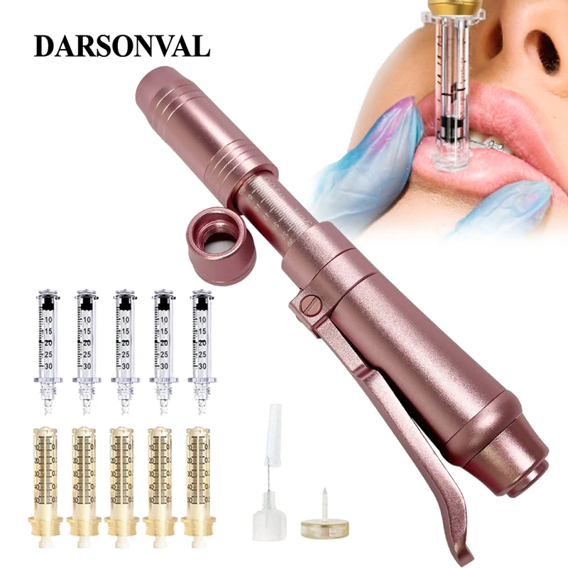 New 2 IN 1 High Pressure Hyaluron Acid Pen Anti Wrinkle Lip Injection Hyaluron Gun Face Atomizer Tattoo Supplies Hyaluron Pen