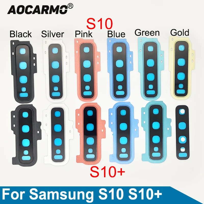 Aocarmo Voor Samsung Galaxy S10 Plus S10 + Achter Back Camera Lens Glas Met Frame Ring Cover Sticker Vervanging onderdelen