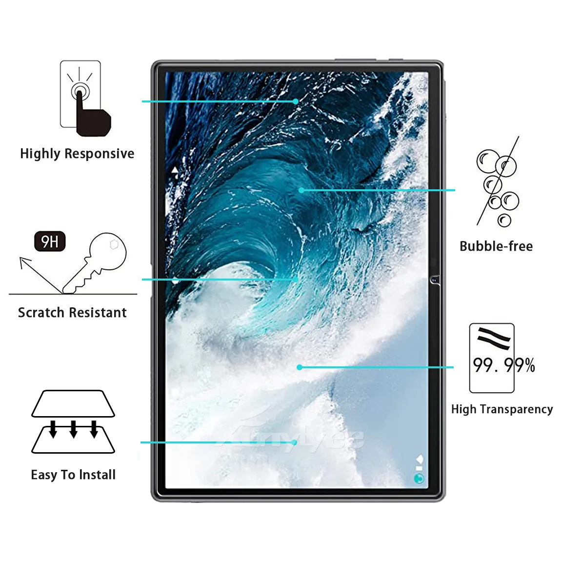 for YESTEL T5 Screen Protector, Tablet Protective Film Anti-Scratch Tempered Glass for YESTEL T5