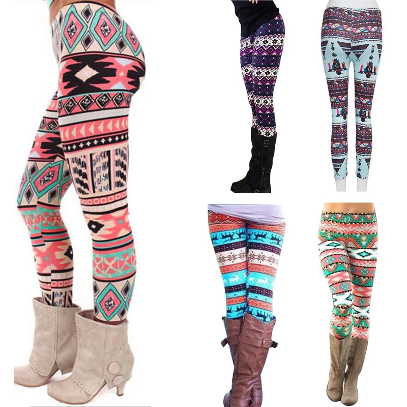 Christmas Snowflake Knitted Warm Leggings Women Fall Push Up Skinny Thick Warm Leggings for Women Pants Clothing ropa para mujer