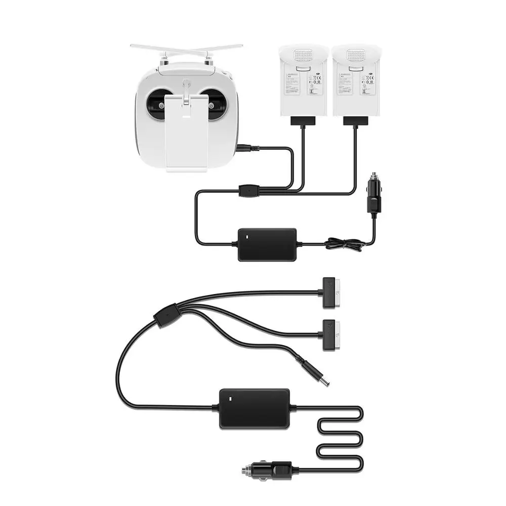 3 in1 Car Charger for DJI Phantom 4 Professional Advanced Drone Battery Remote Control Portable Smart Travel Vehicle Charger