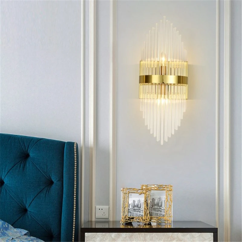 

Modern Crystal Led Wall Lamp Lights Decoration Sconces For Bedroom Home Bathroom Drawing Living Room Loft Wall Decor Fixtures