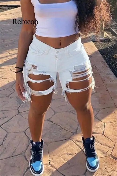 

Women's summer Ripped denim shorts Trendy Internet celebrities shorts jeans shorts S-5XL