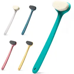 Upgraded Bath Body Brush with Comfy Bristles Long Handle Gentle Exfoliation Improve Skin's Health or Dry Brushing Body Brush